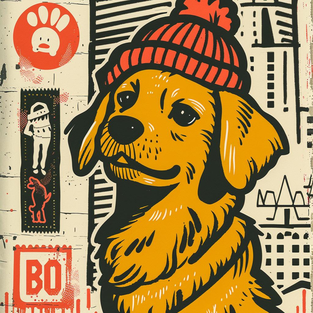 dog  golden retriever  hat  city  background  aggressive  minimal  street  urban  poster 956581