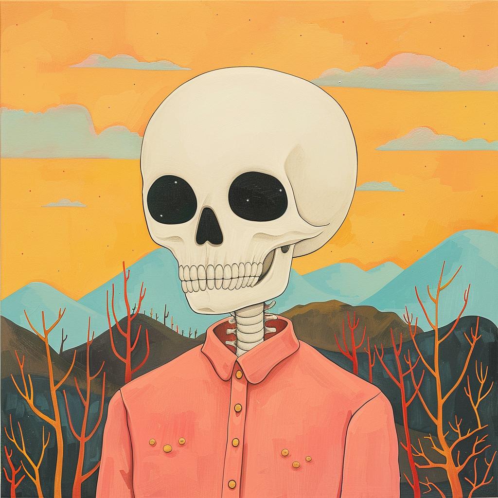 album  cover  surreal  skeleton  pink  shirt  Joan  Cornella  creative  colorful 1018024