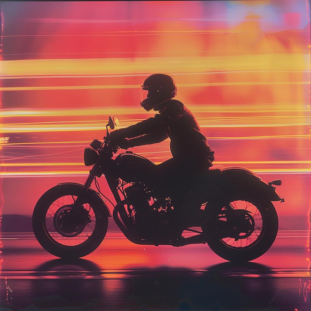creative  surreal  neon  album  cover  motorcycle  light  Demna  Gvasalia  silhouette 962590