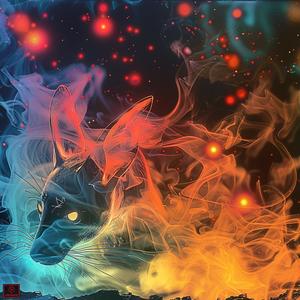 fox  fire  smoke  chromolithography  vibrant  dynamic  animal  fiery  artwork  visual 1054342