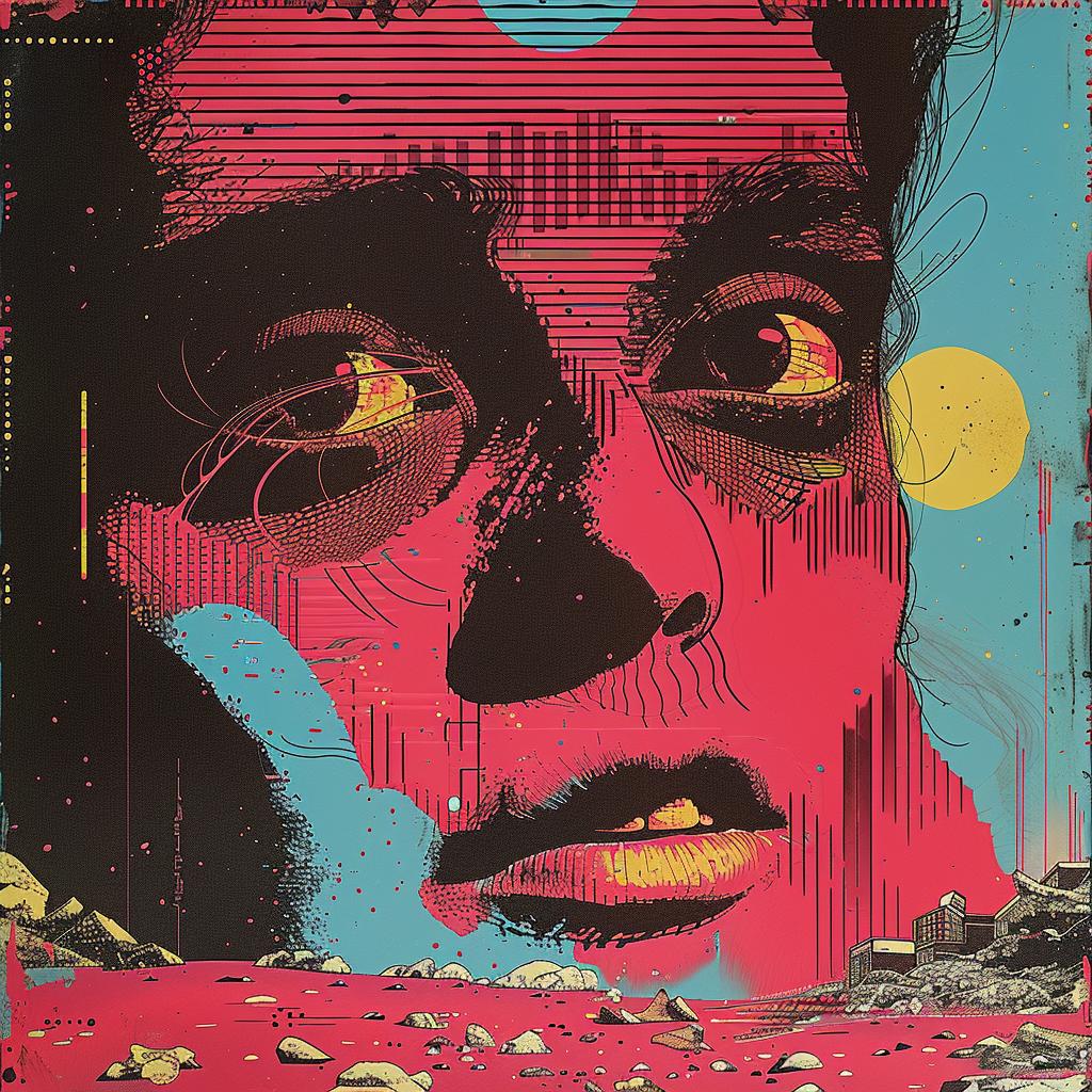 poster  colorful  abstract  face  portrait  design  skyblue  graphics  silkscreen  artwork 1026657