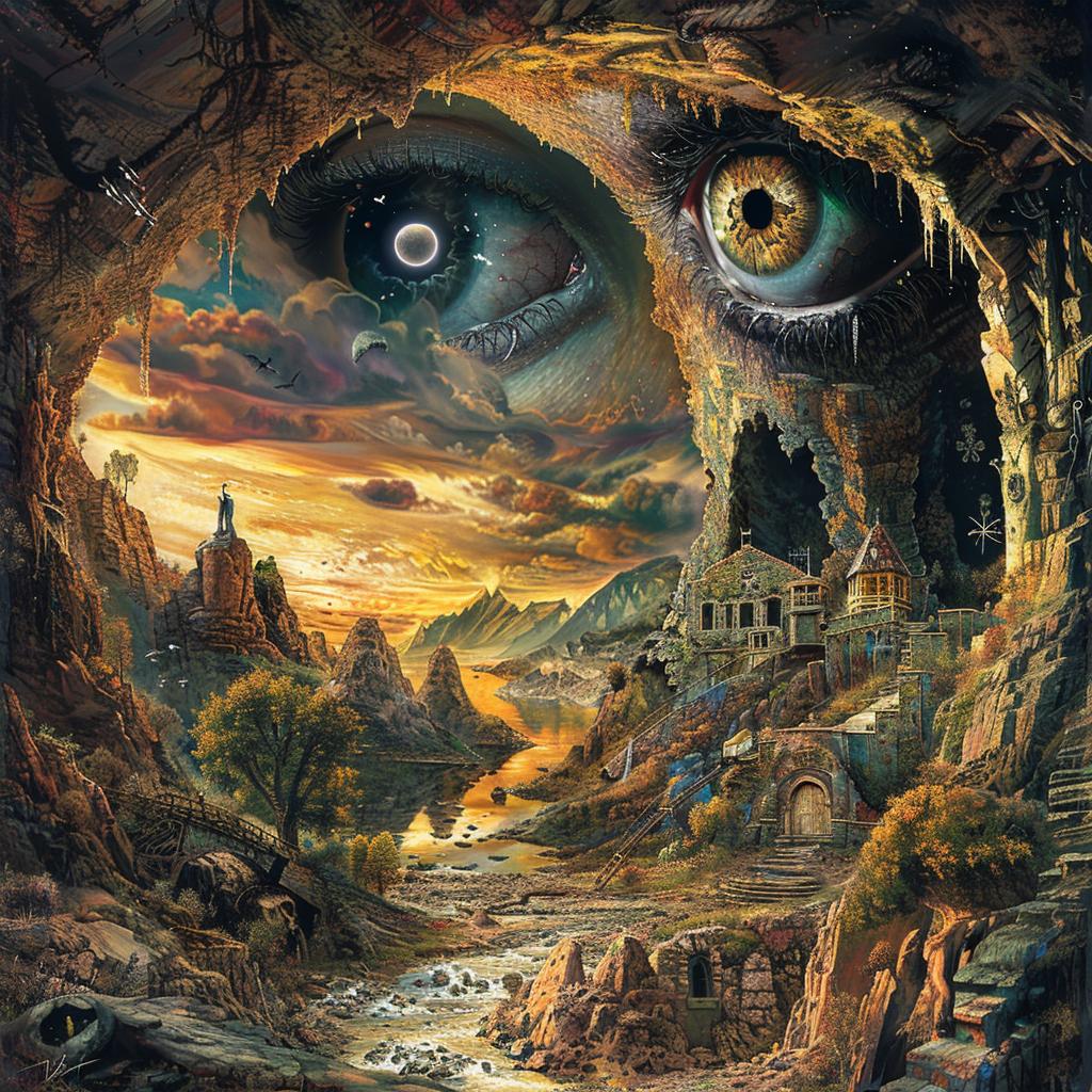 surreal  album  cover  introspective  naturalistic  terror  rich  technicolor  art  print 976208