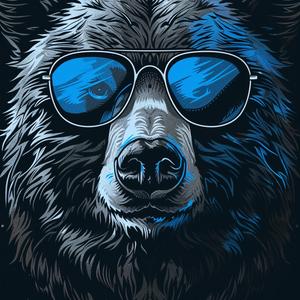 نظارة شمسية دب، رسم توضيحي، ناقل، خلفية سوداء، حيوان، رسم كاريكاتوري، تصميم غريب 1080087