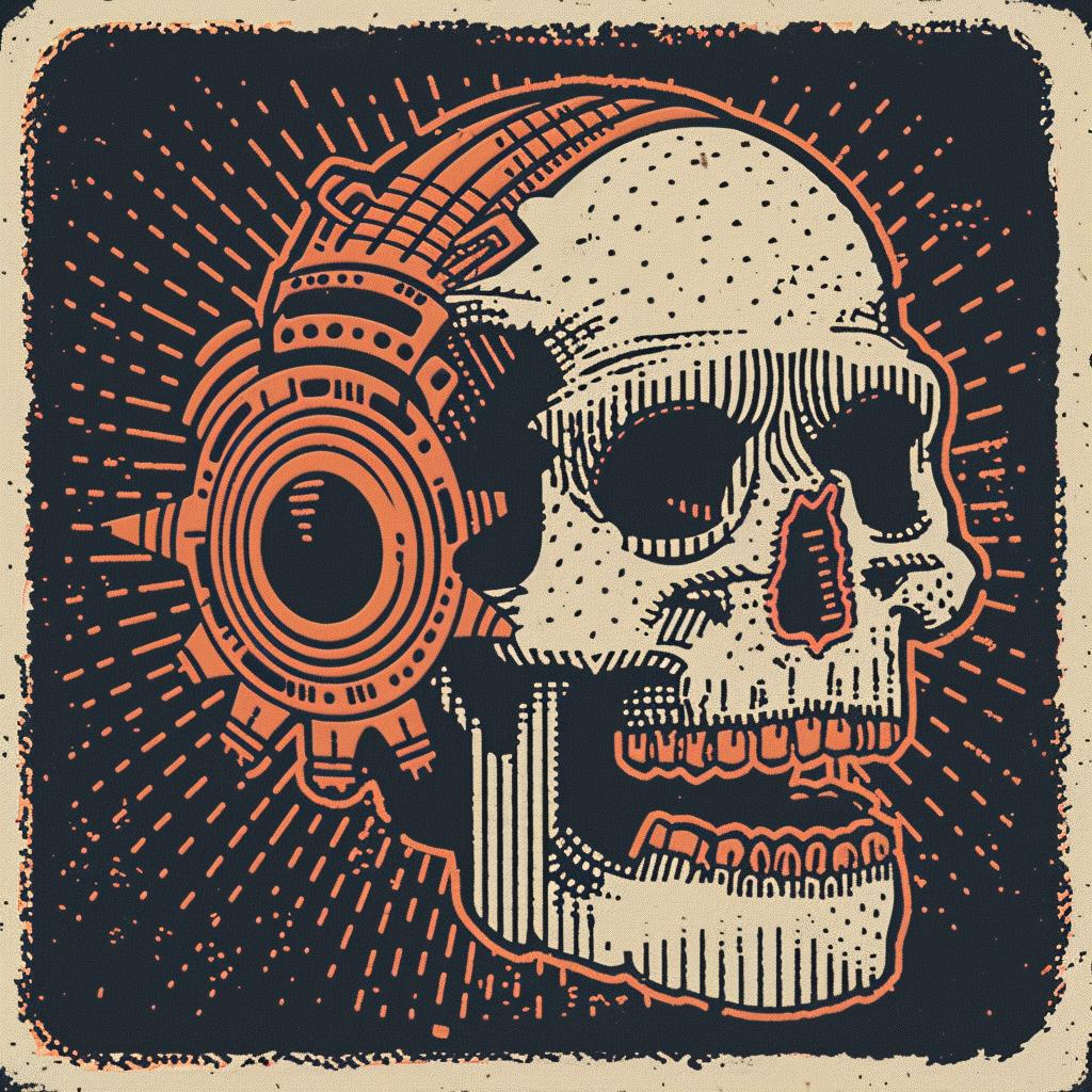 skull  headphones  vector  illustration  dark  occult  art  introspective  terror  design 931825