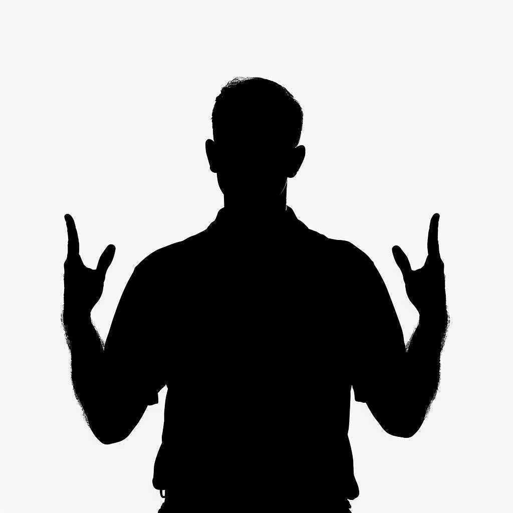 silhouette  man  signlanguage  black  illustration  solid  gesture  background  communication  icon 954194