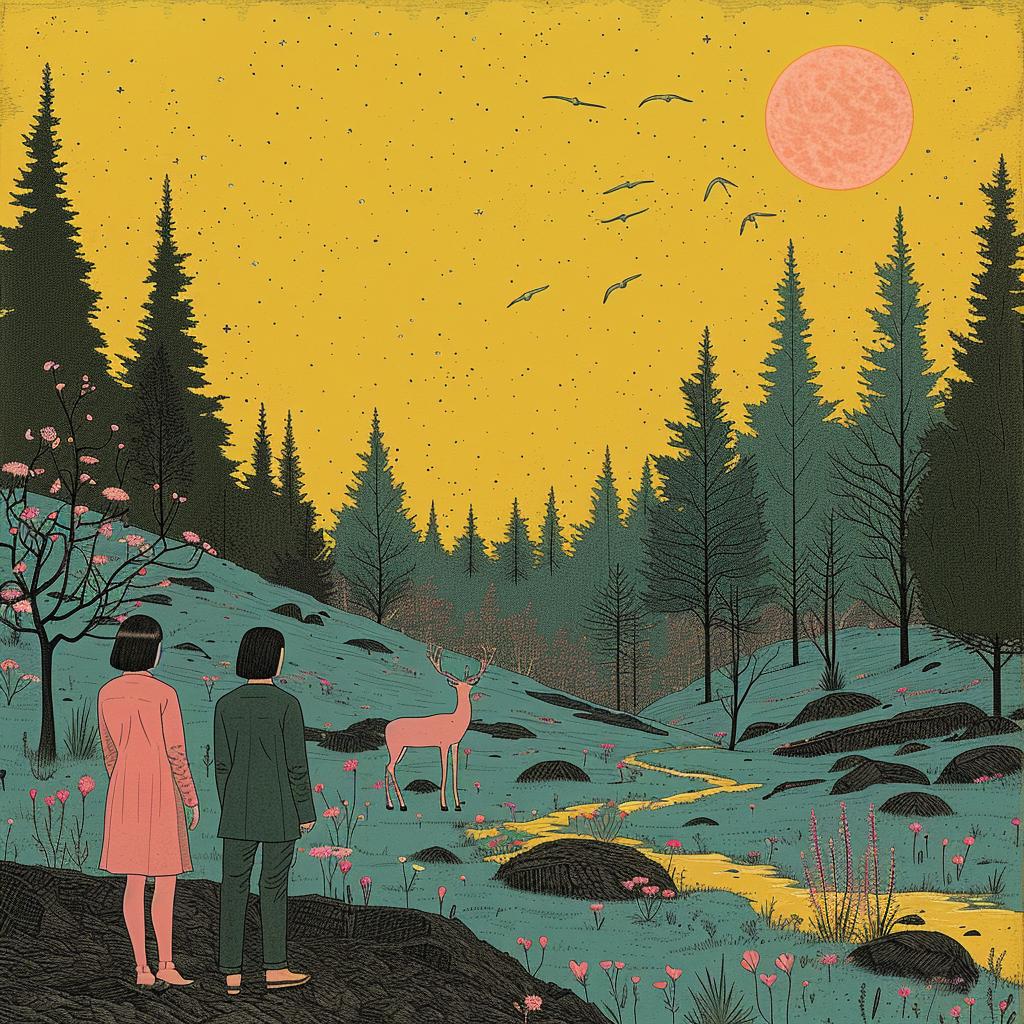 surreal  forest  moon  stars  neo-romanticism  dreamlike  nature  whimsical  album  cover 977268