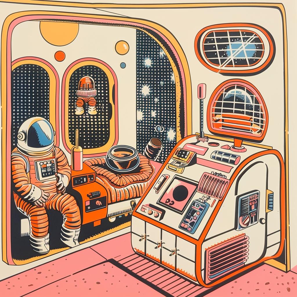 mars  tiger  astronaut  space  station  computer  whimsical  interior  playful  sci-fi 959655