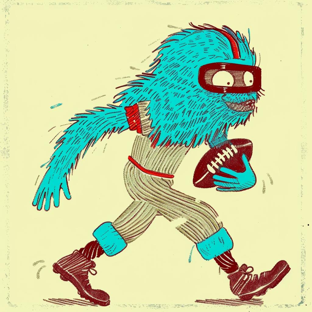 football  player  running  monster  cartoon  action  dynamic  sport  animated  playful 940375