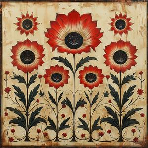 painting  flowers  wood  frame  color  design  art  floral  elements  vibrant 1078780