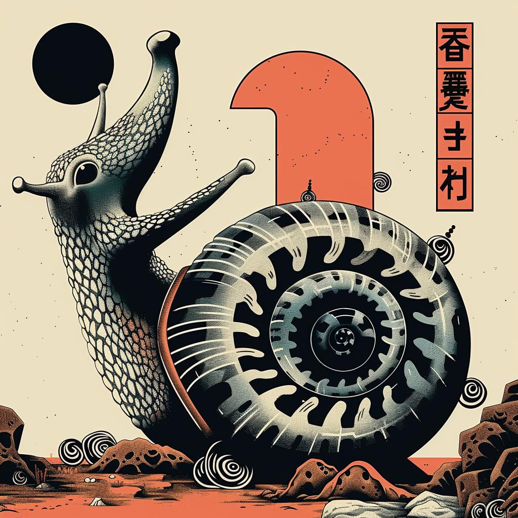 snail  poster  creature  Japanese  artwork  graphic  nature  design  illustration  whimsical 946104