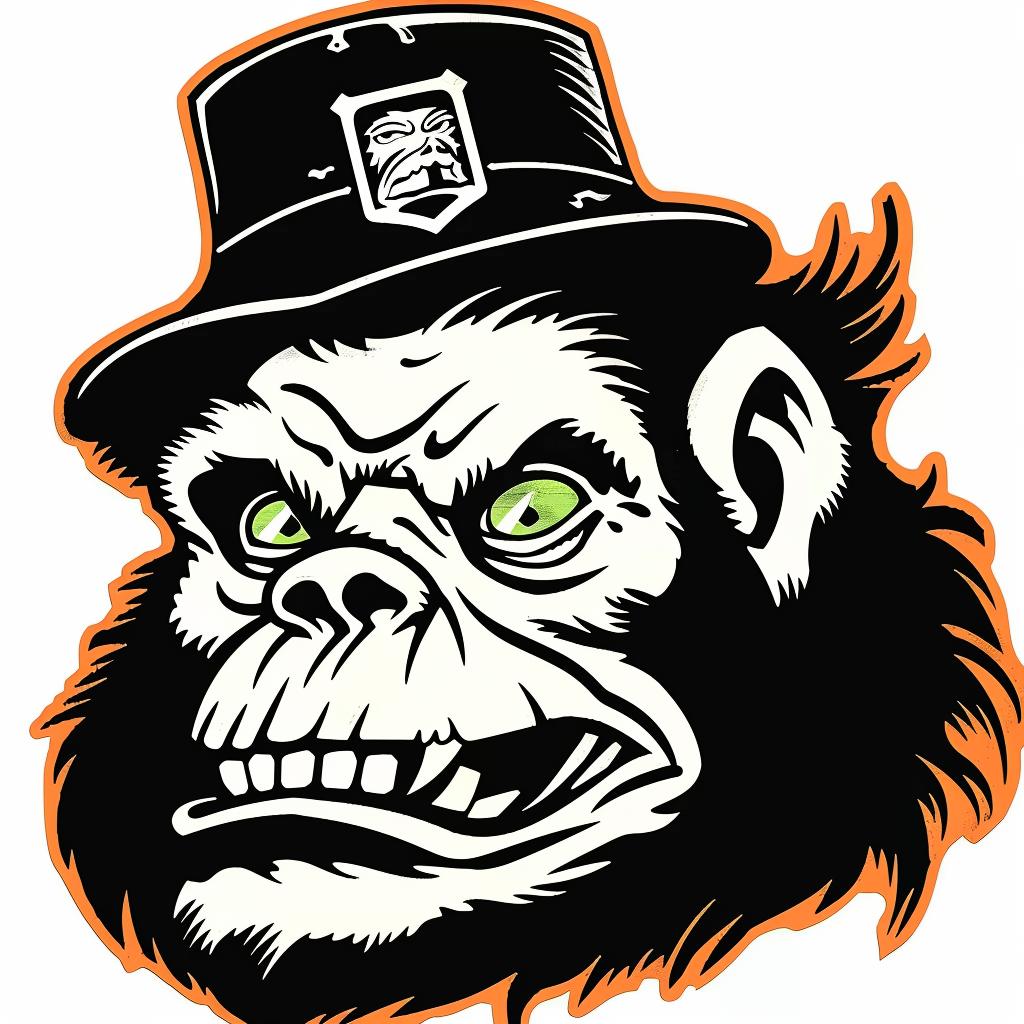 monkey  top hat  green eye  humor  playful  character  whimsical  wildlife  illustration  art 939918