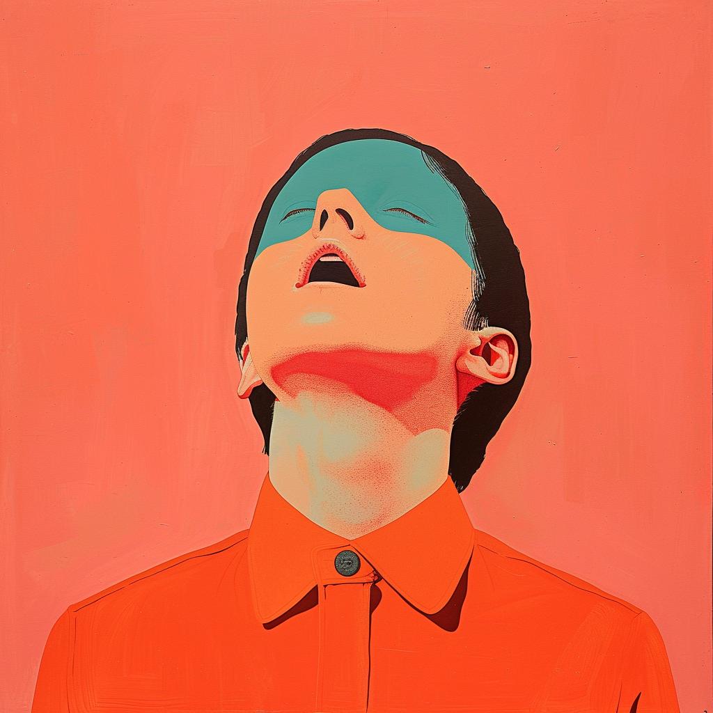 surreal  album  cover  painting  man  eyes  closed  abstract  colorful  artwork 1017920
