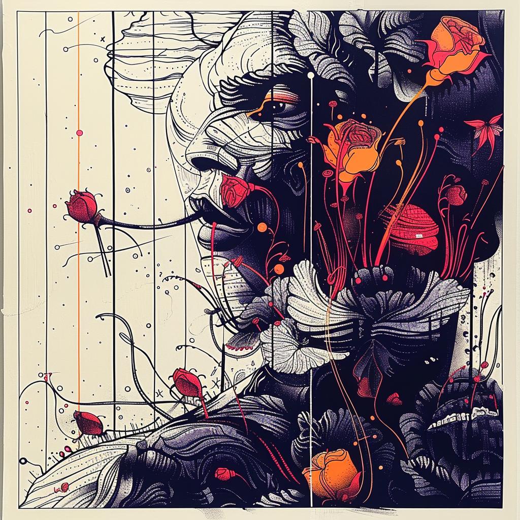 flowers  woman  face  poster  vibrant  nature  art  colorful  bohemian  portrait 947780