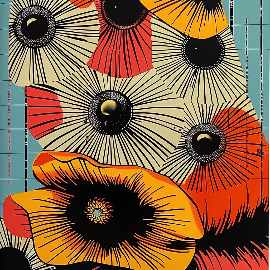 abstract  impressionism  collage  colorful  poppies  blue  graphic  design  flowerpunk  modern 968534