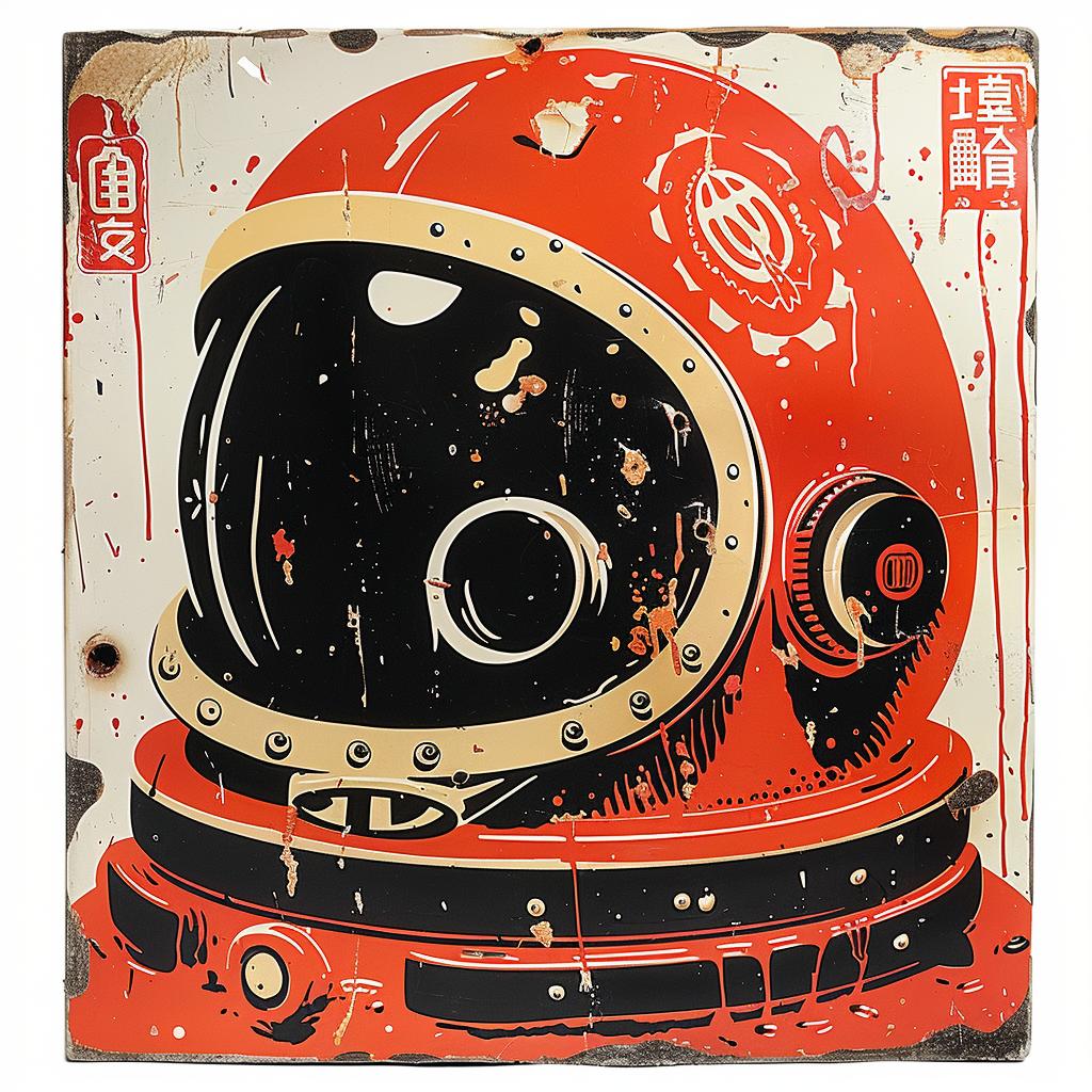 red  astronaut  helmet  pulp  1960s  art  space  vintage  design  background 949582