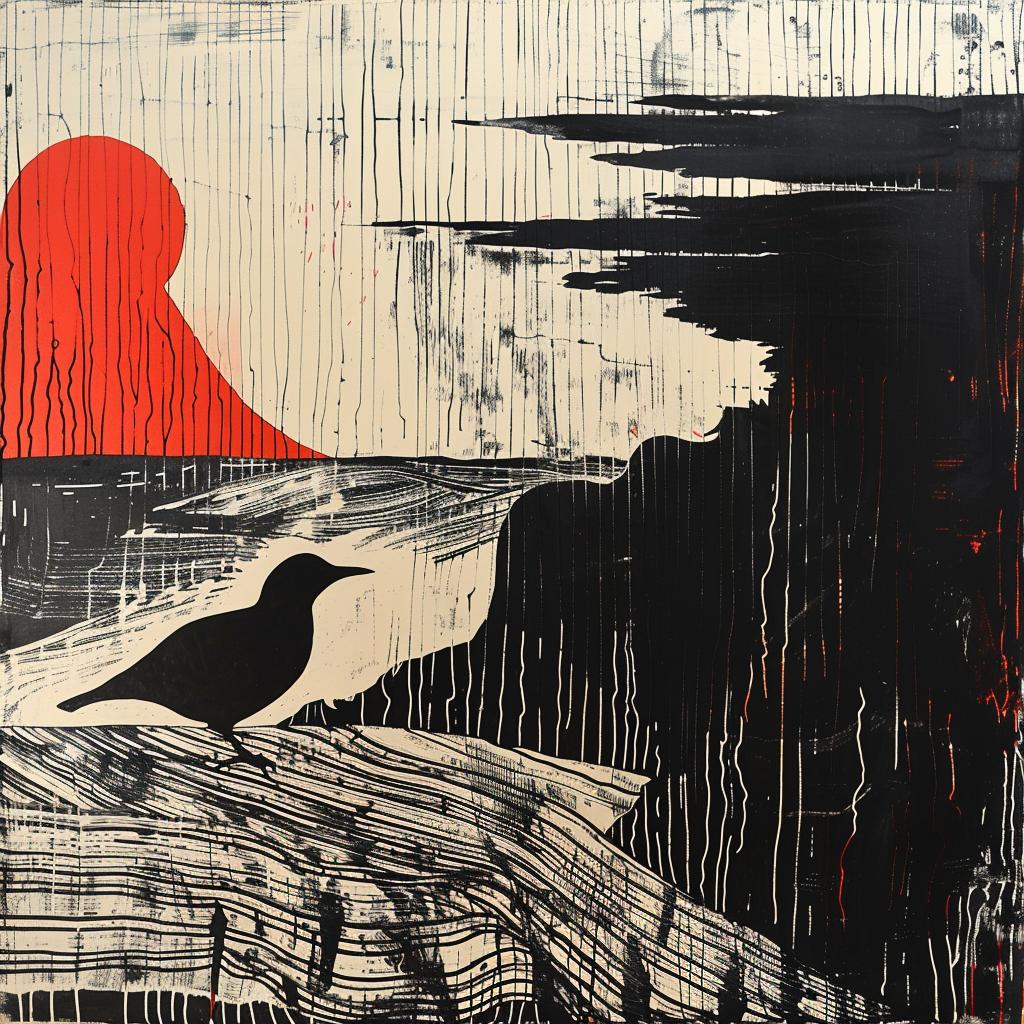 bird  rock  painting  nature  realistic  serene  calm  artistic  vibrant  detailed 928153