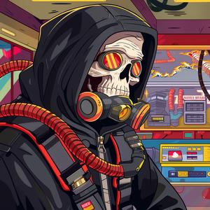 grim  reaper  gasmask  cartoon  skeleton  hoodie  dark  humorous  stylized  sketch 1072076