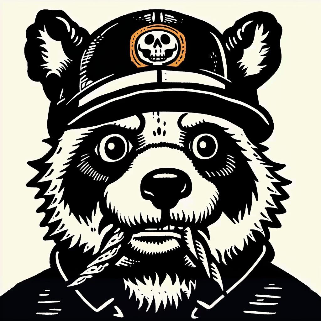 panda  hat  cigarette  humorous  animal  cartoon  whimsical  smoking  playful  personality 939836
