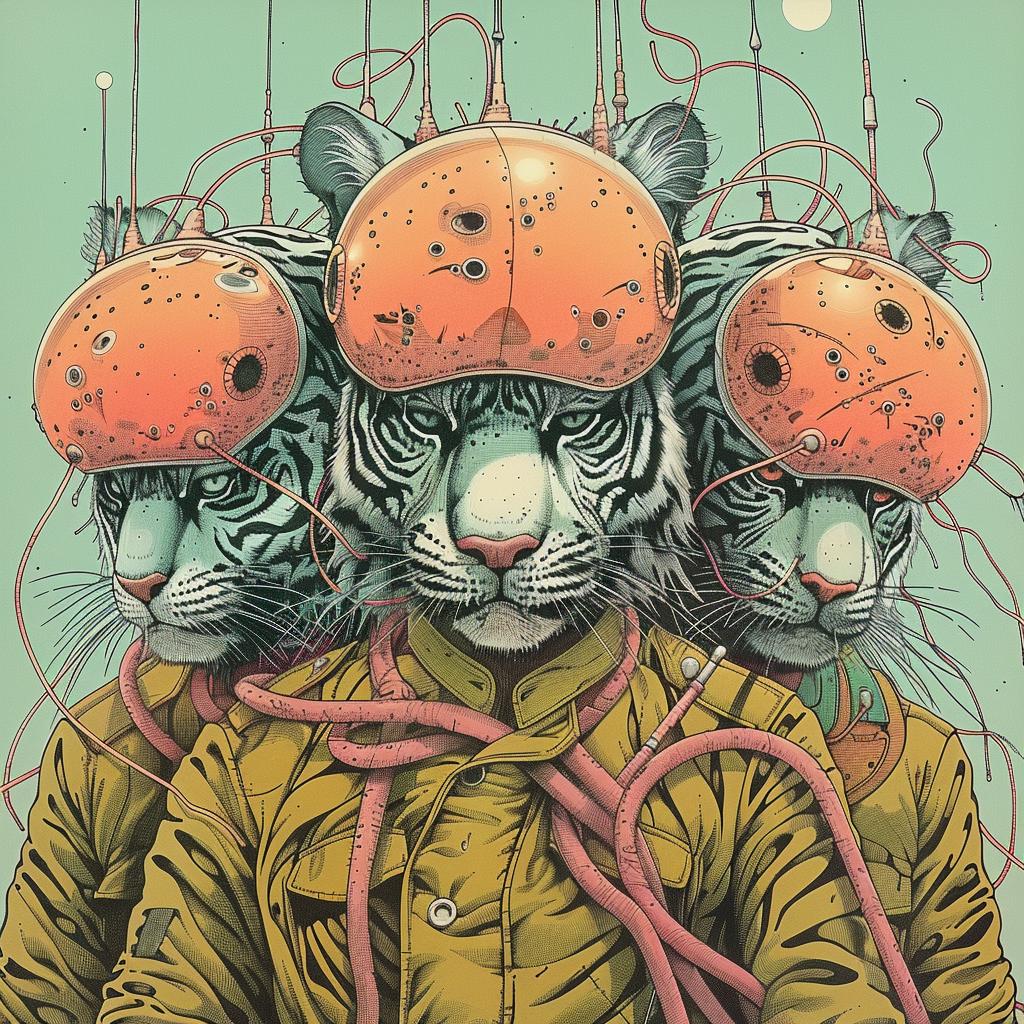 tigers  helmets  battle  animals  fantasy  sci-fi  courage  military  illustration  action 923544