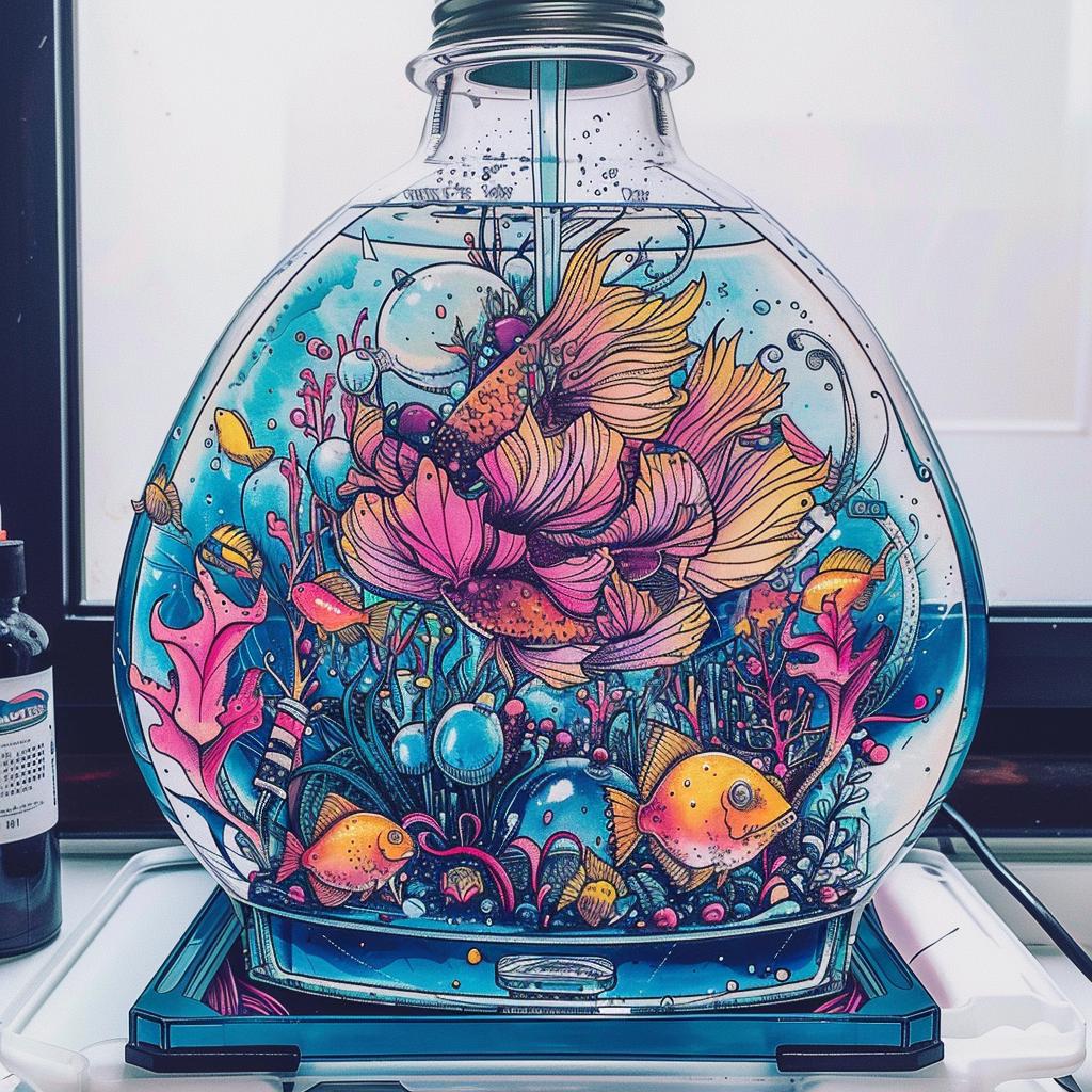 fishbowl  colorful  plants  liquid  aquarium  art  unique  marine  vivid  illusion 940499