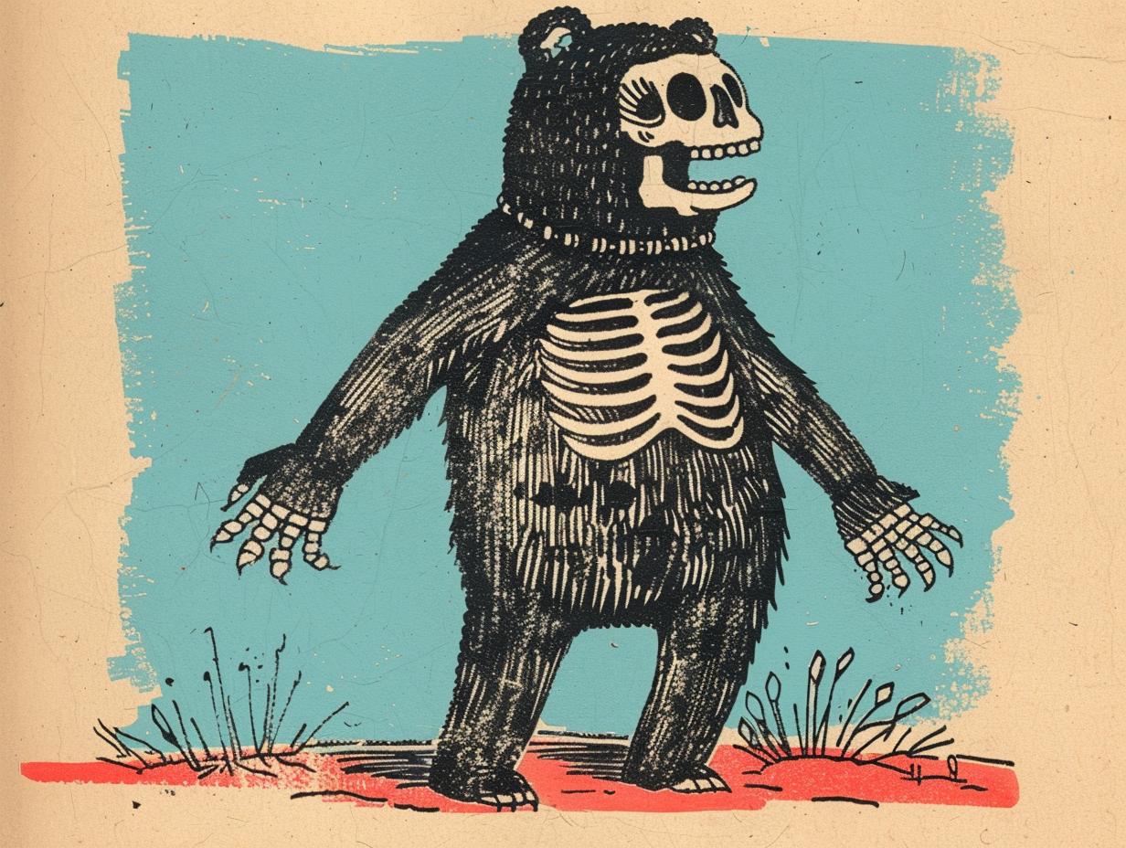 bear  tattoo  comic  vintage  skull  hands  SailorJerry  illustration  animal  art 918999