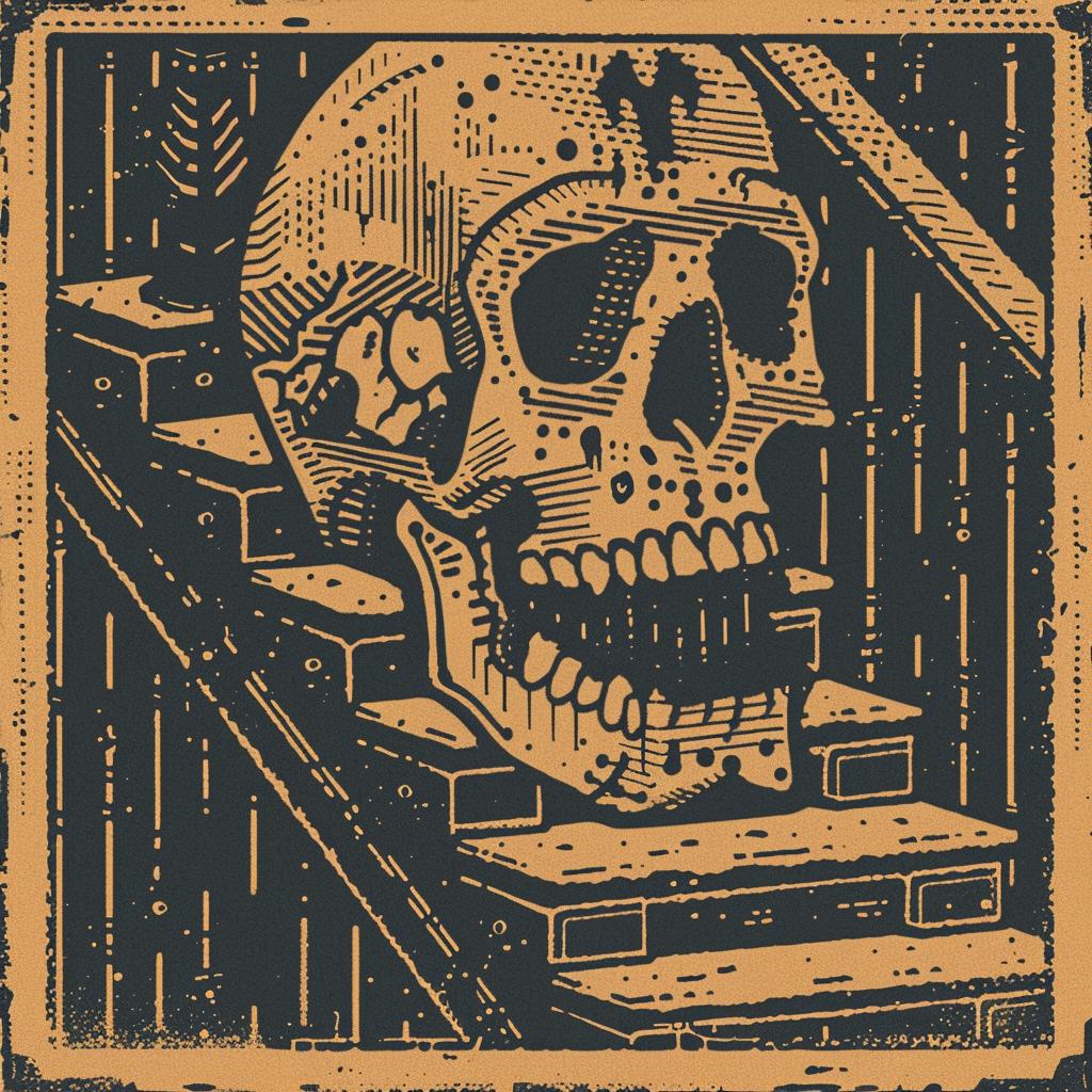 skull  stairs  vector  illustration  occult  dark  spiritual  artist  Todd  White 931924