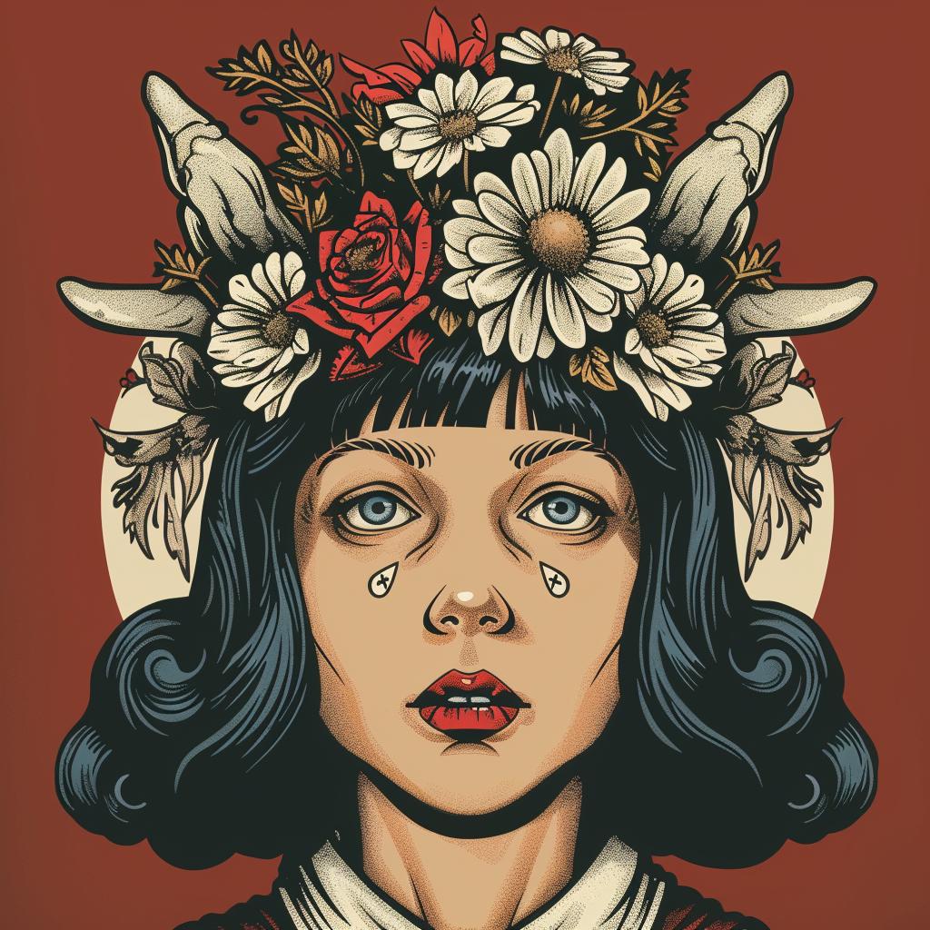 provocative  art  girl  flowers  hair  bird  spiritual  naturalistic  dark  emotion 933359