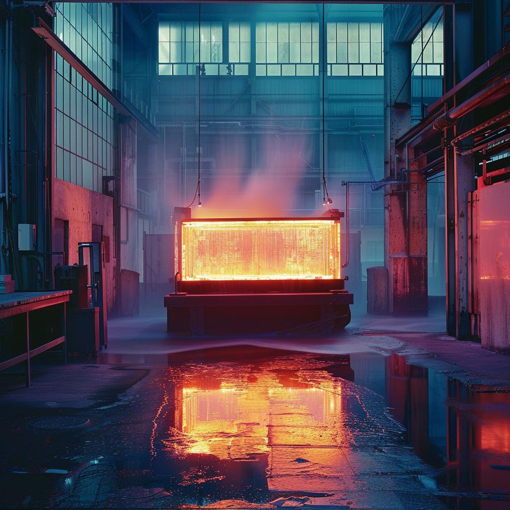 factory  industrial  photo  molten  steel  color  lighting  glow  award-winning  raw 965385