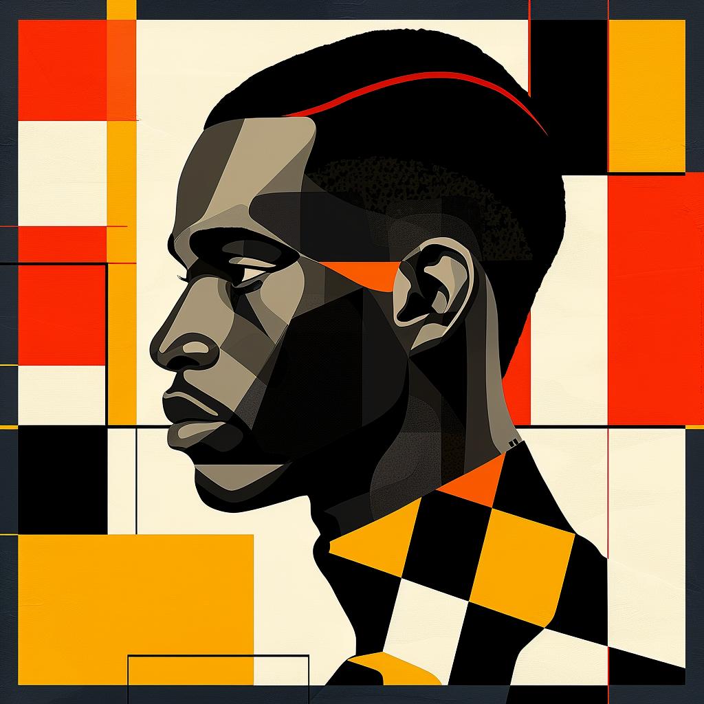 abstract  portrait  minimalist  elegance  African-American  geometric  colorful  modern  stylish  bold 929295