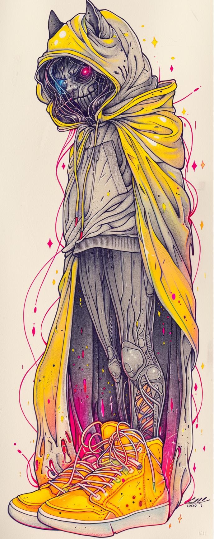 Grim  Reaper  bat  Yeezy  mythical  yellow  dress  fantastical  blend  unique 940805