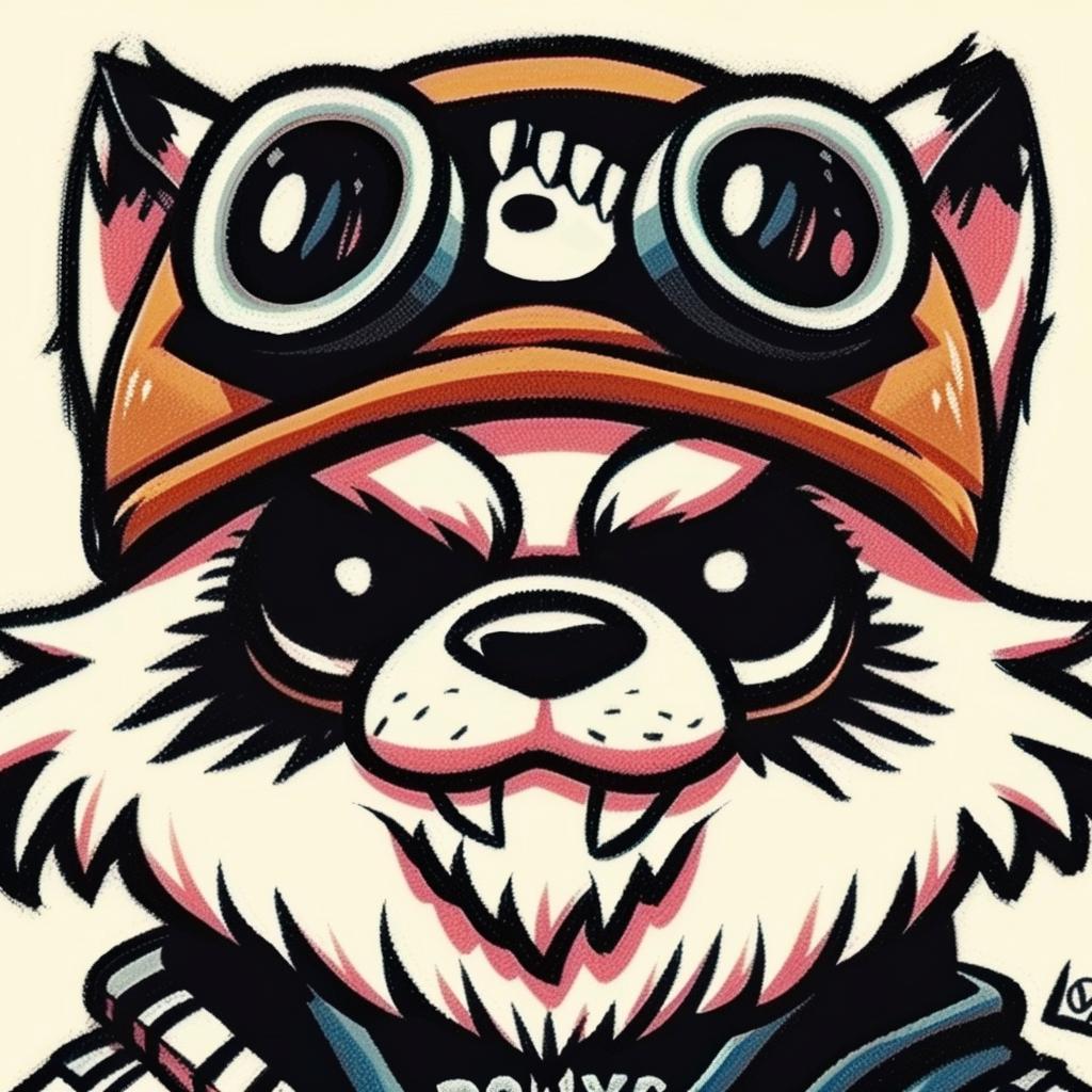 cartoon  raccoon  goggles  hat  animal  character  playful  fun  urban  style 958142