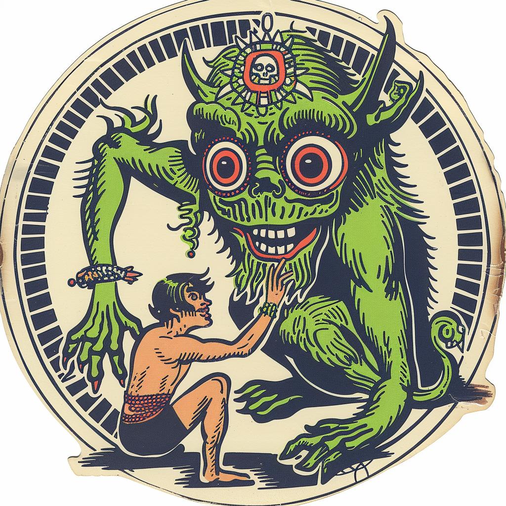 provocative  art  sticker  monster  boy  dark  occult  spiritual  naturalistic  Robert 935367
