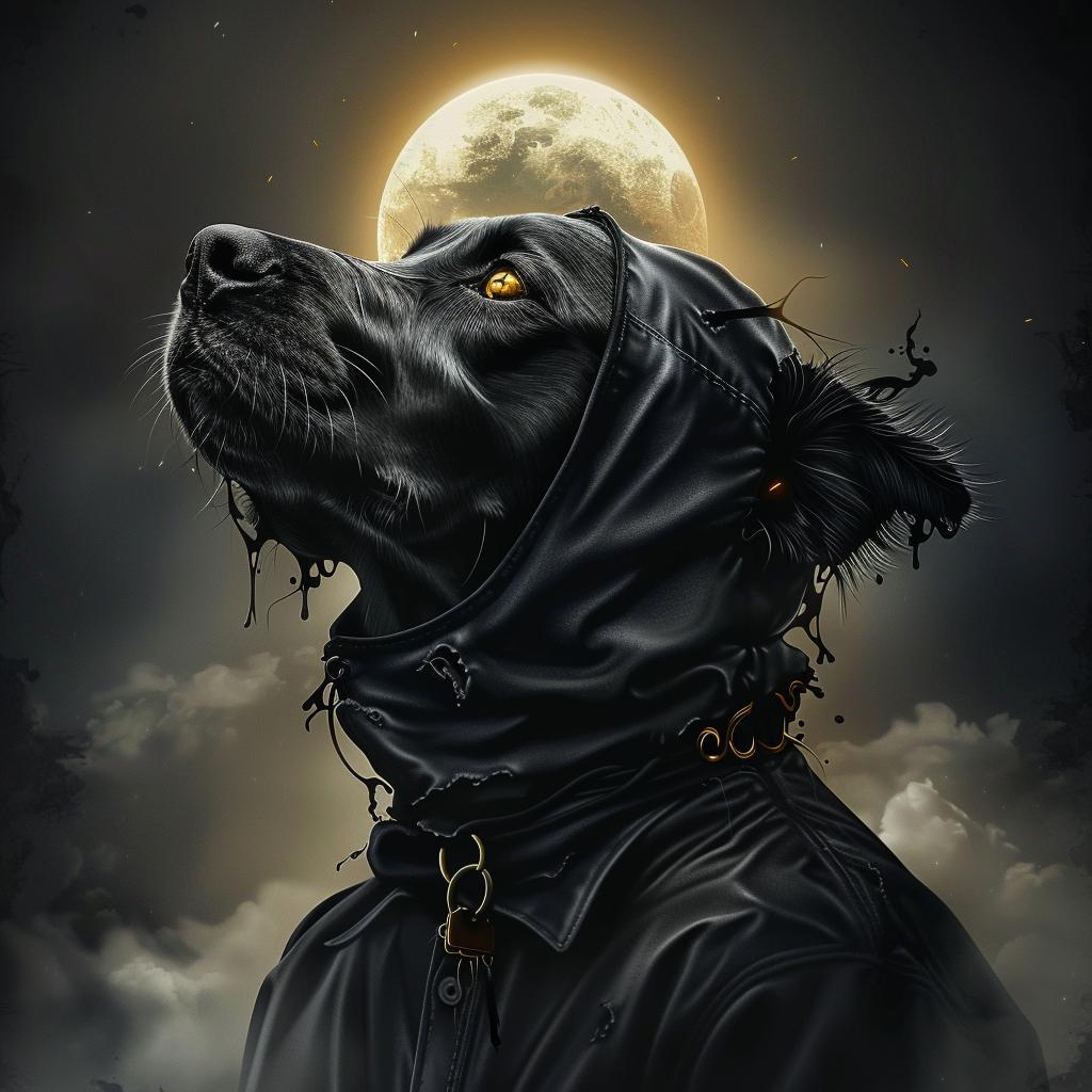 Dogman  dog  hoodie  moon  night  illustration  animal  character  whimsical  art 1034174