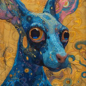 dog  rabbit  portrait  Kirby  blue  swirls  vintage  Surrealism  art  headshot 1076948