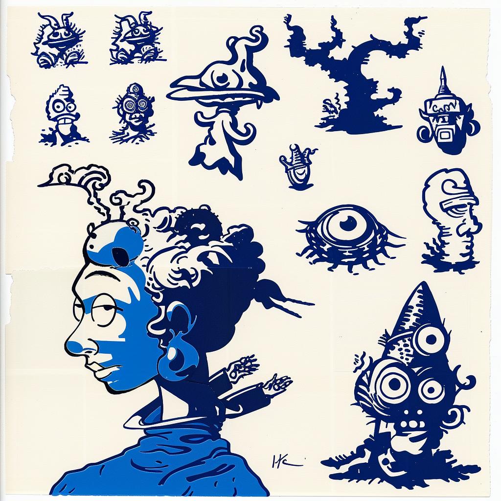 album  art  blue  white  poster  images  collage  surrealism  vintage  psychedelic 1026604