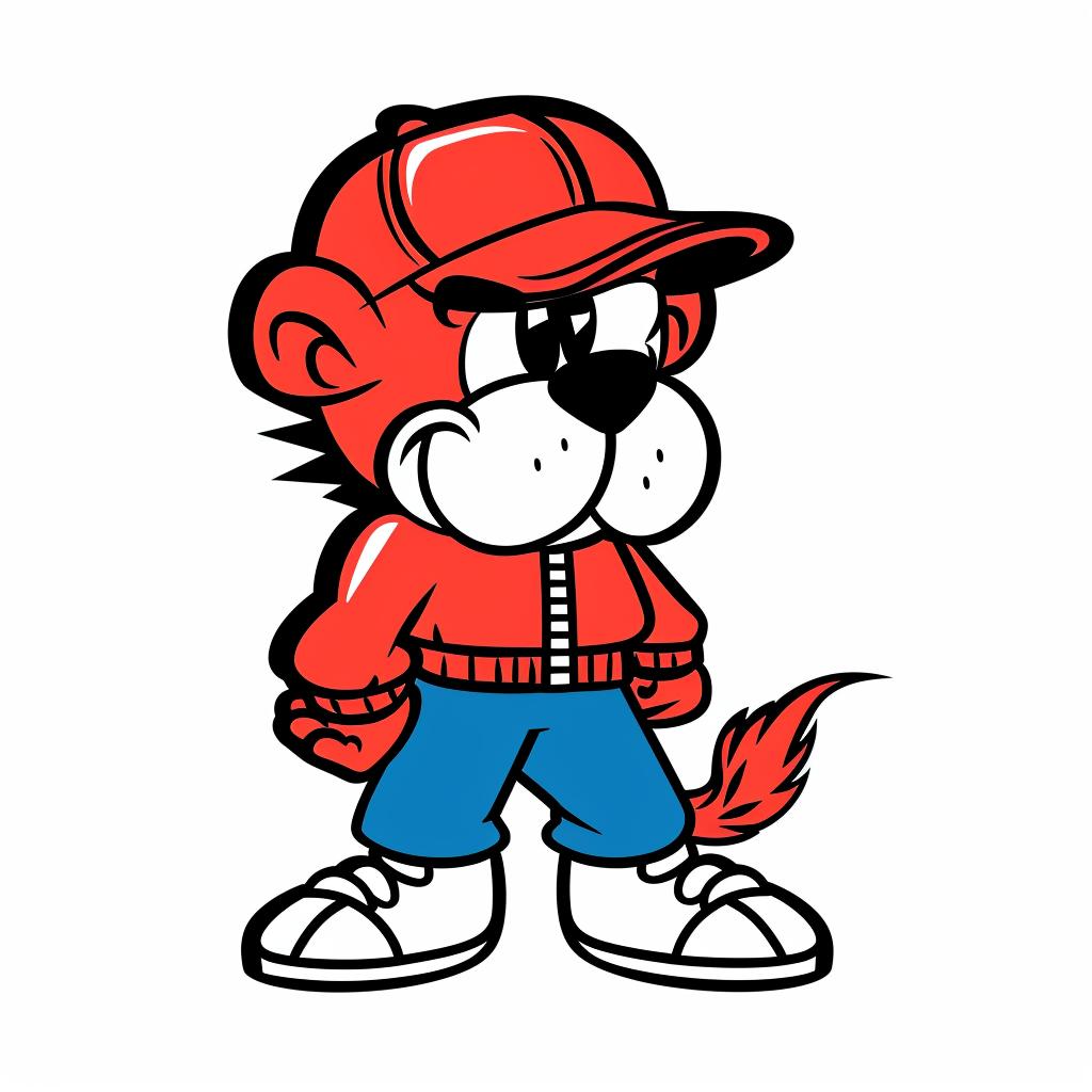 aggressive  cartoon  character  baseball  cap  jeans  street  culture  minimal  red 958914