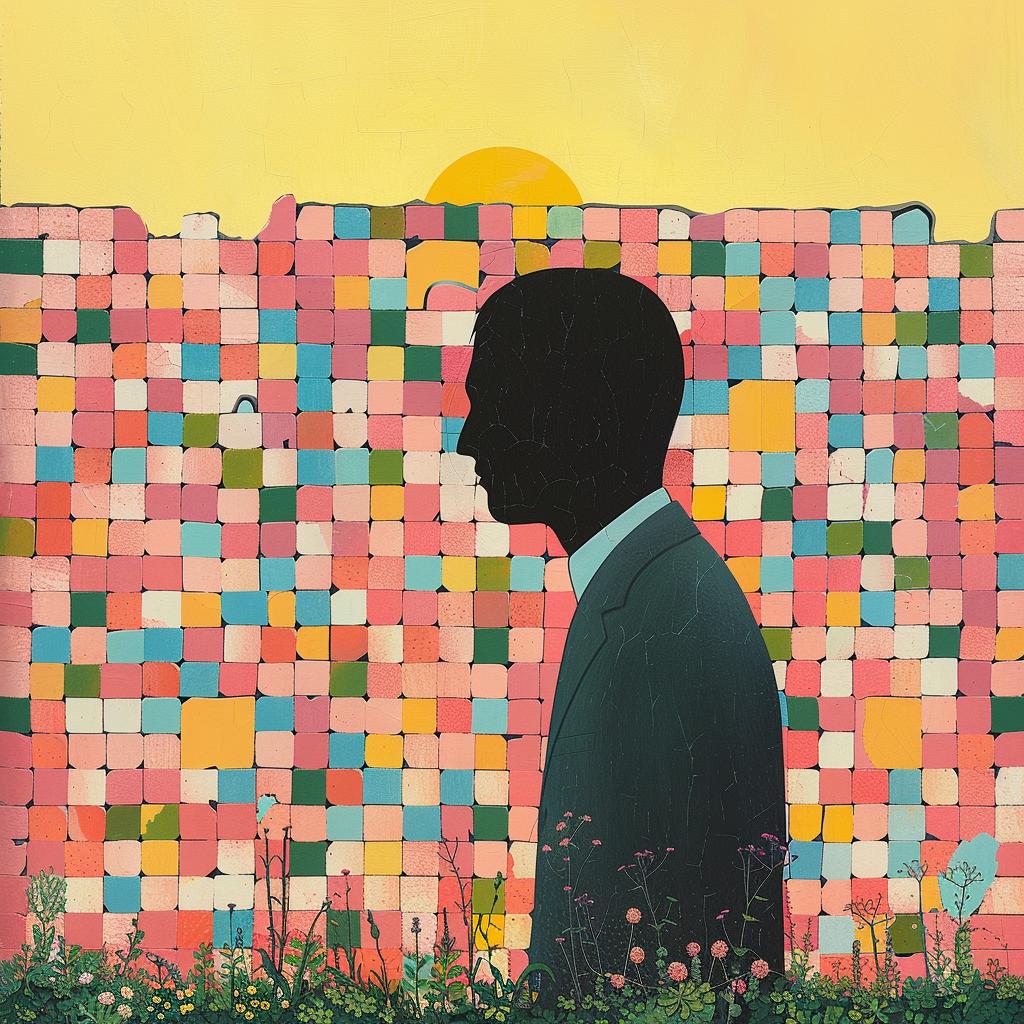 surreal  colorful  painting  mental  illness  man  wall  creative  art  Joan 1017863