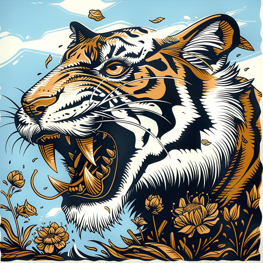 tiger  wild  open  mouth  realism  nature  fierce  expression  animal  scene 1028313
