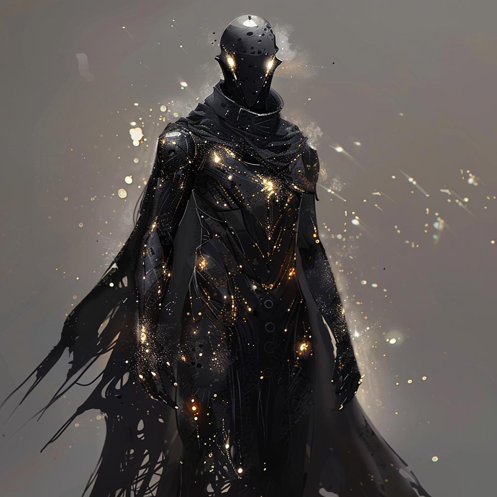character  design  blackhole  glowing  cosmic  entity  cape  dark  mysterious  concept 960105