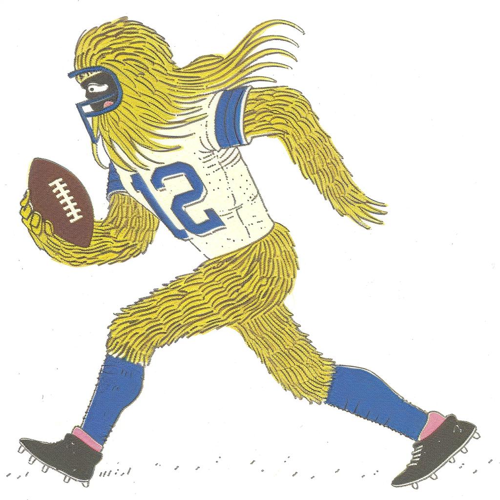 football  player  long  hair  uniform  helmet  cartoon  character  sport  action 940289