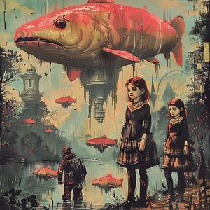fish  people  water  chromolithography  painting  nature  whimsy  underwater  landscape  fantasy 1057142