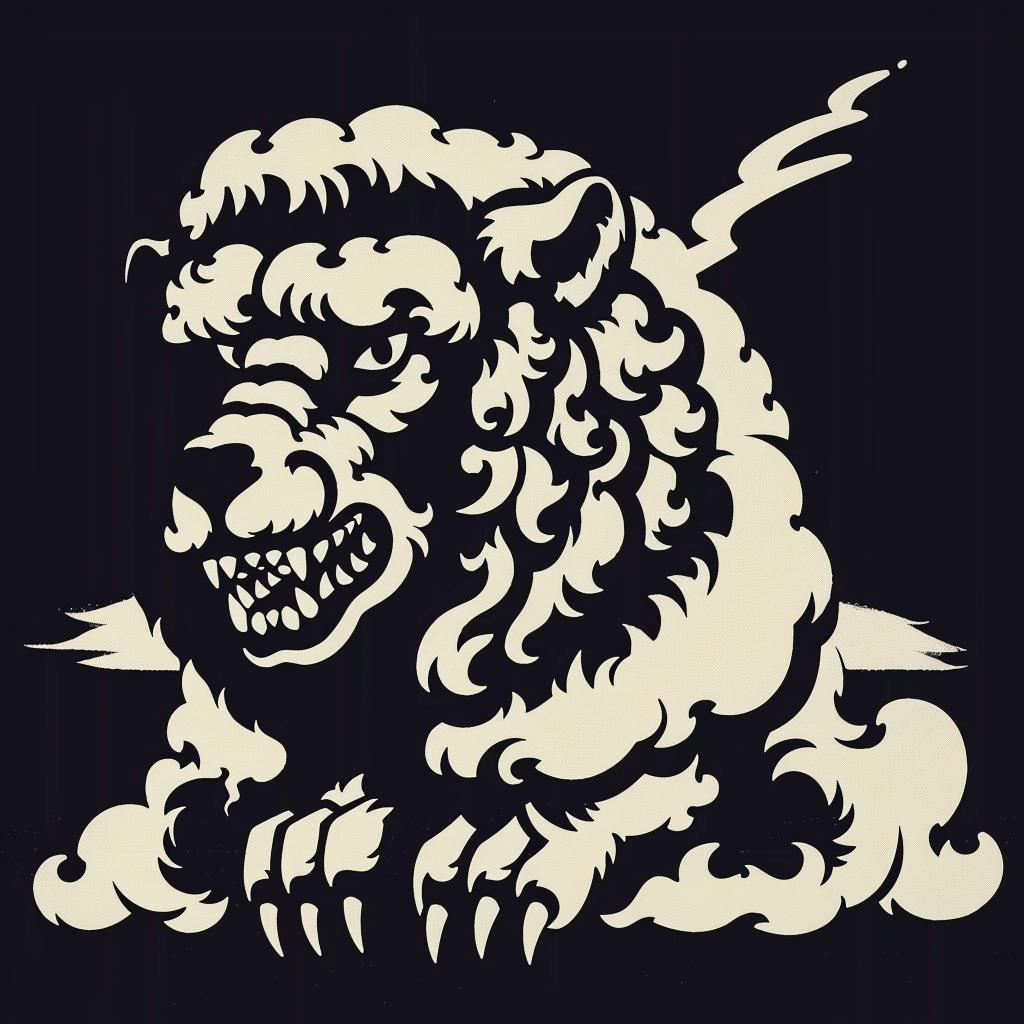 أسد رأس برق أرضي رسم توضيحي فني سحري جريء حيوان درامي 940054