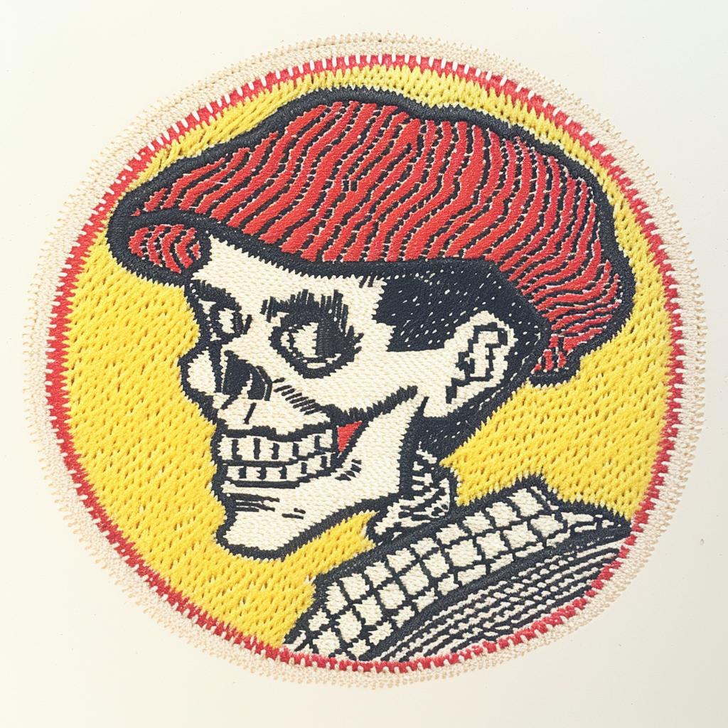 patch  streetwear  skull  chenille  hat  red  hip-hop  cool  minimal  design 961219