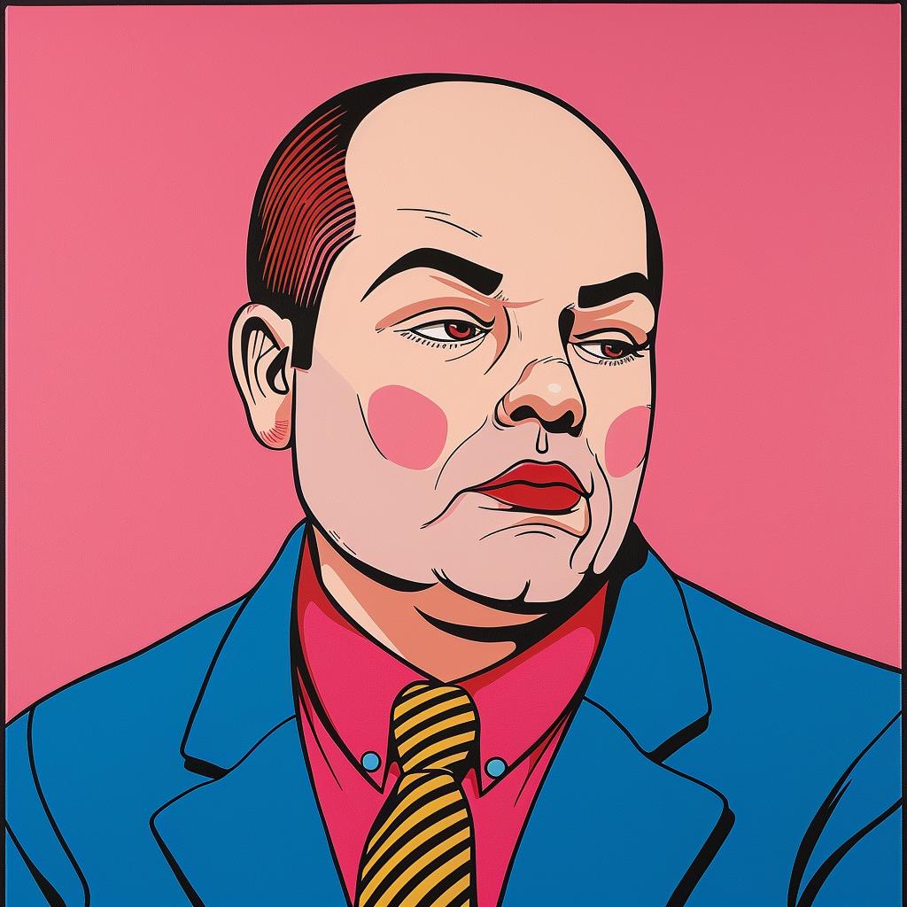 balding  mayor  suit  portrait  pink  background  painting  expression  business  man 1023430