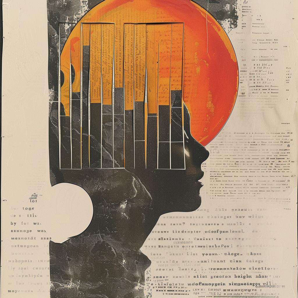 collage  sun  woman  head  artistic  vibrant  colorful  figurative  textural  modern 951431
