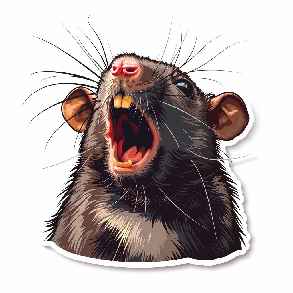 rat  sticker  ecstatic  warm  colors  realistic  3D  vector  detailed  contour 971966