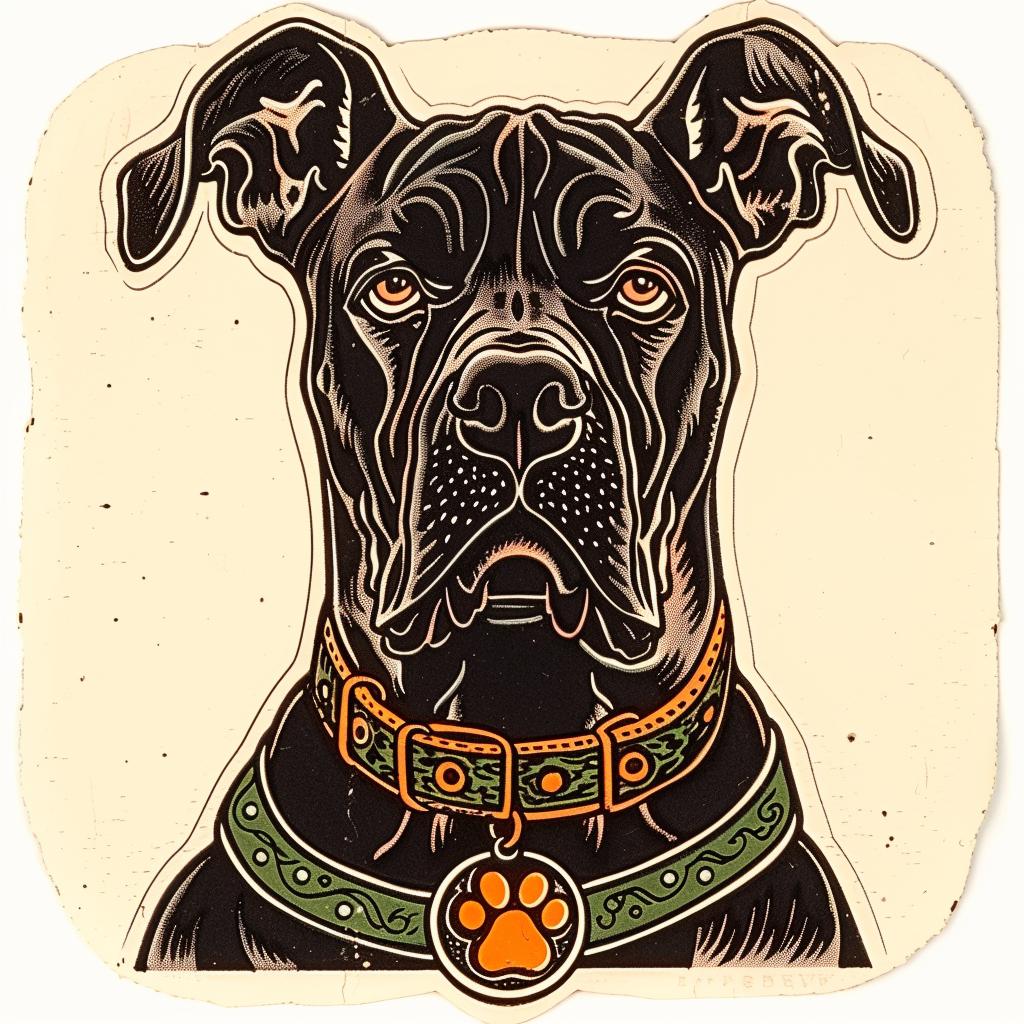 great  dane  sticker  dog  collar  black  graphic  cute  animal  white 942868