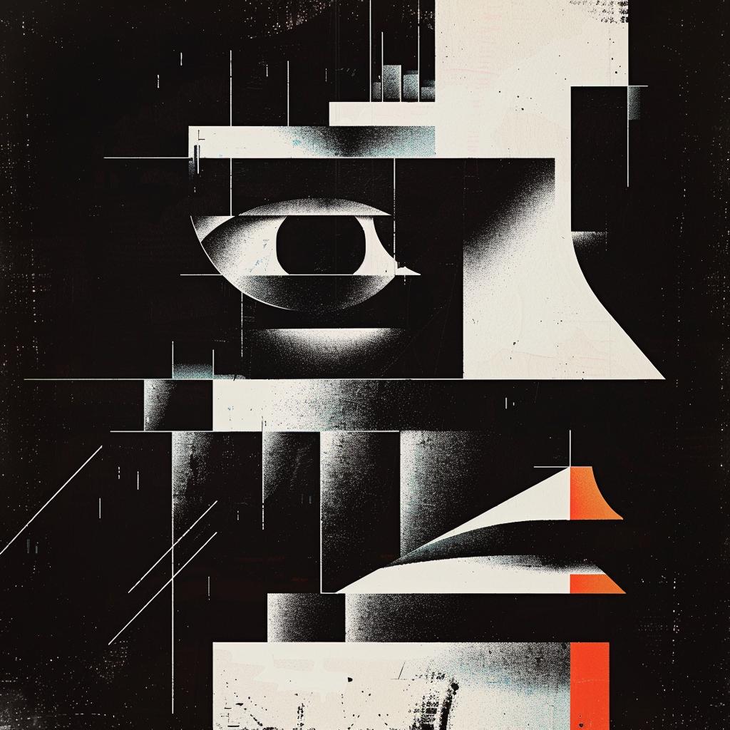 poster  dark  lines  orange  black  sci-fi  vintage  gouache  design  art 922102