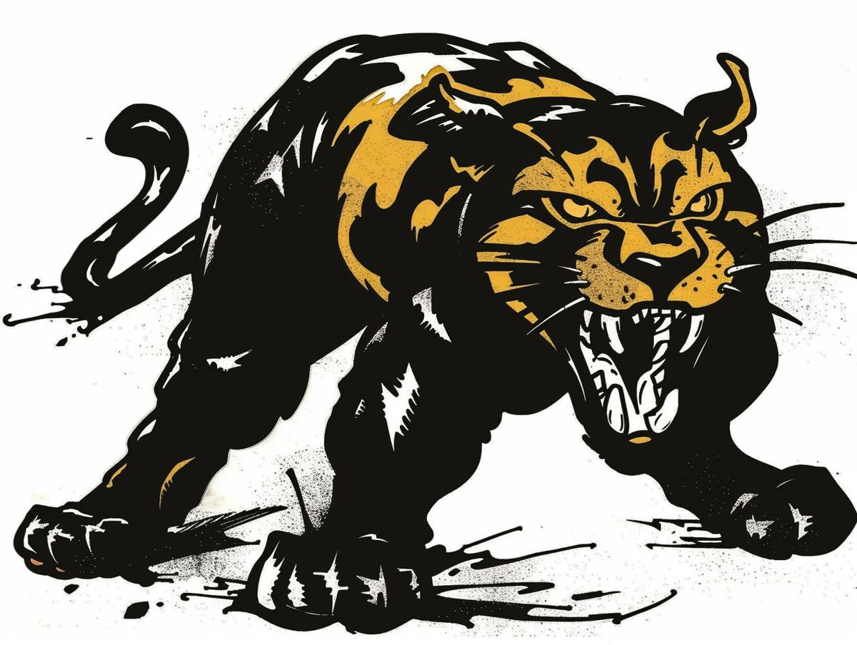 panther  yellow  black  illustration  open  mouth  vintage  comic  art  style 919476
