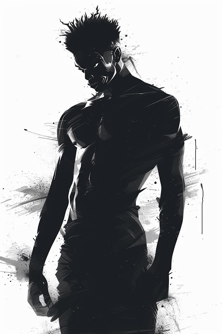 angry  man  silhouette  knife  black  white  illustration  dramatic  action  comic 953718